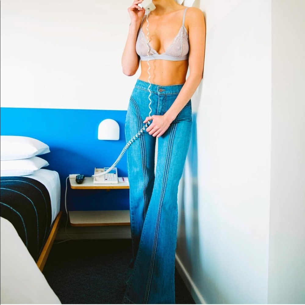 Revive denim high waisted flare jeans